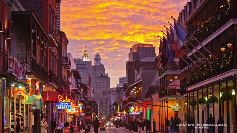 Bourbon Street at Sunset