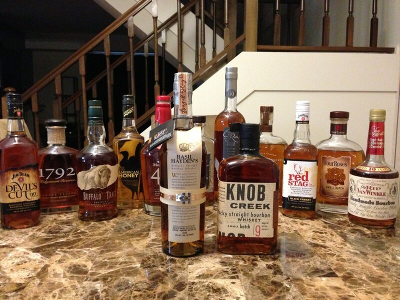 Bourbon whiskey collection