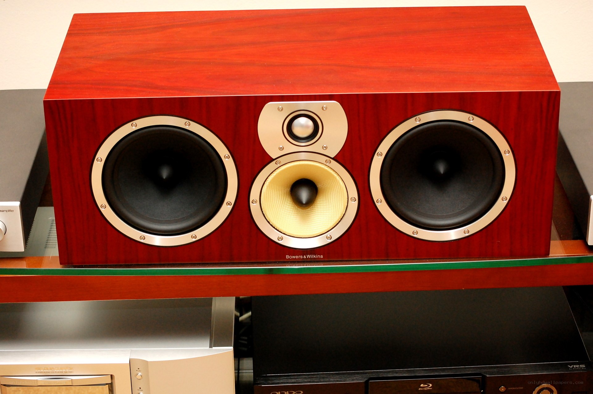 Bowers & Wilkins speaker on shelf