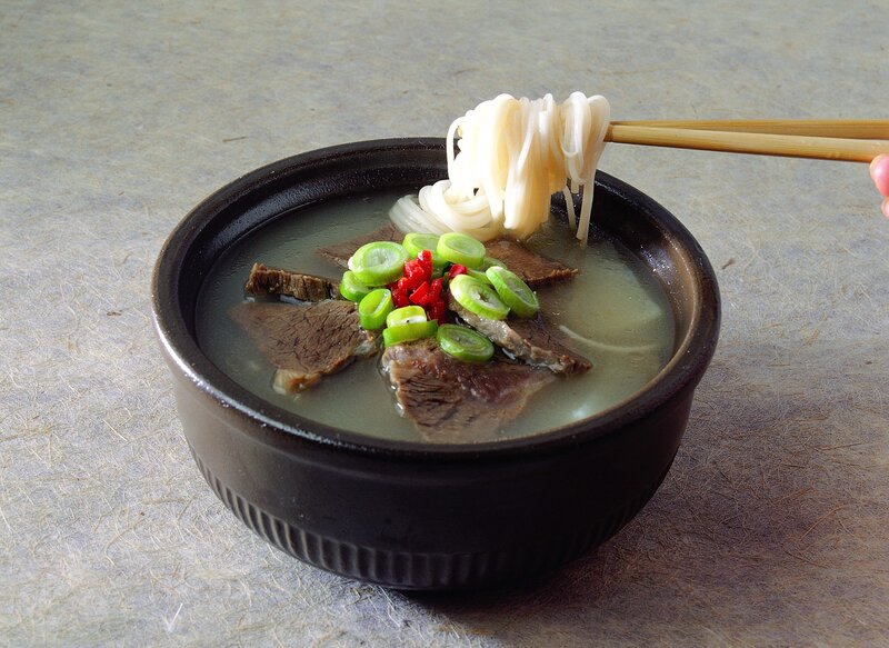 Bowl of beef noodle soup