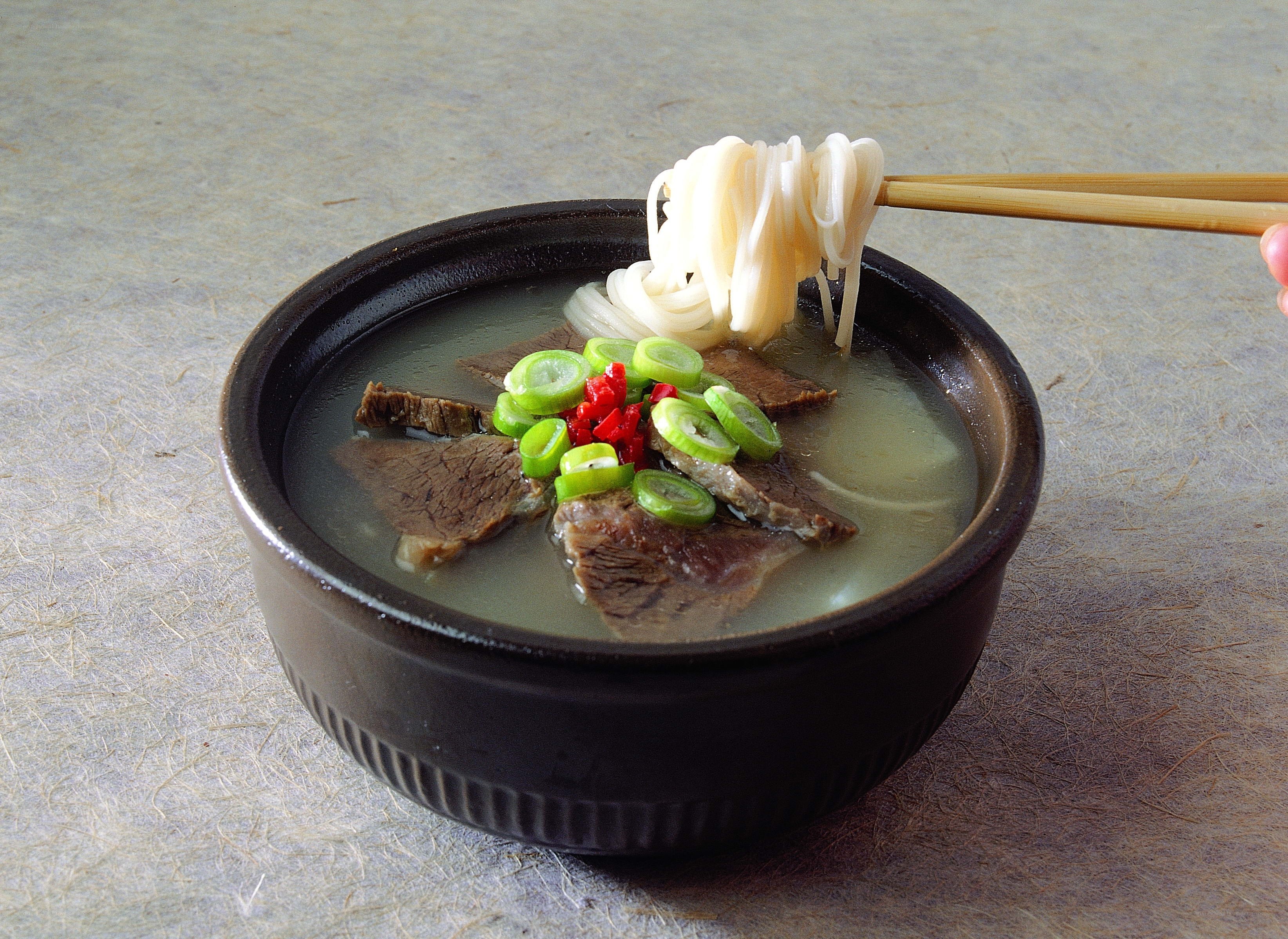 Bowl of beef noodle soup