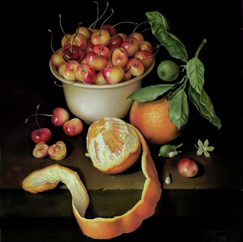 Bowl of Cherries and Oranges — Black