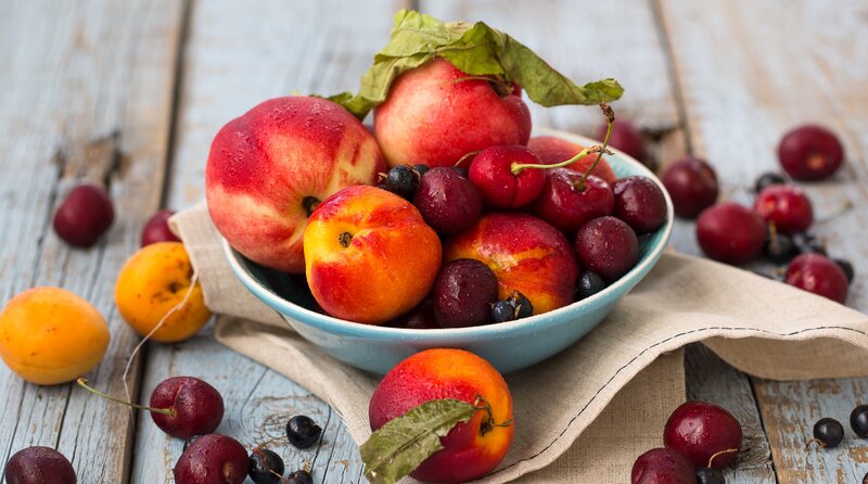 Bowl of Fresh Fruit — Red, Summer