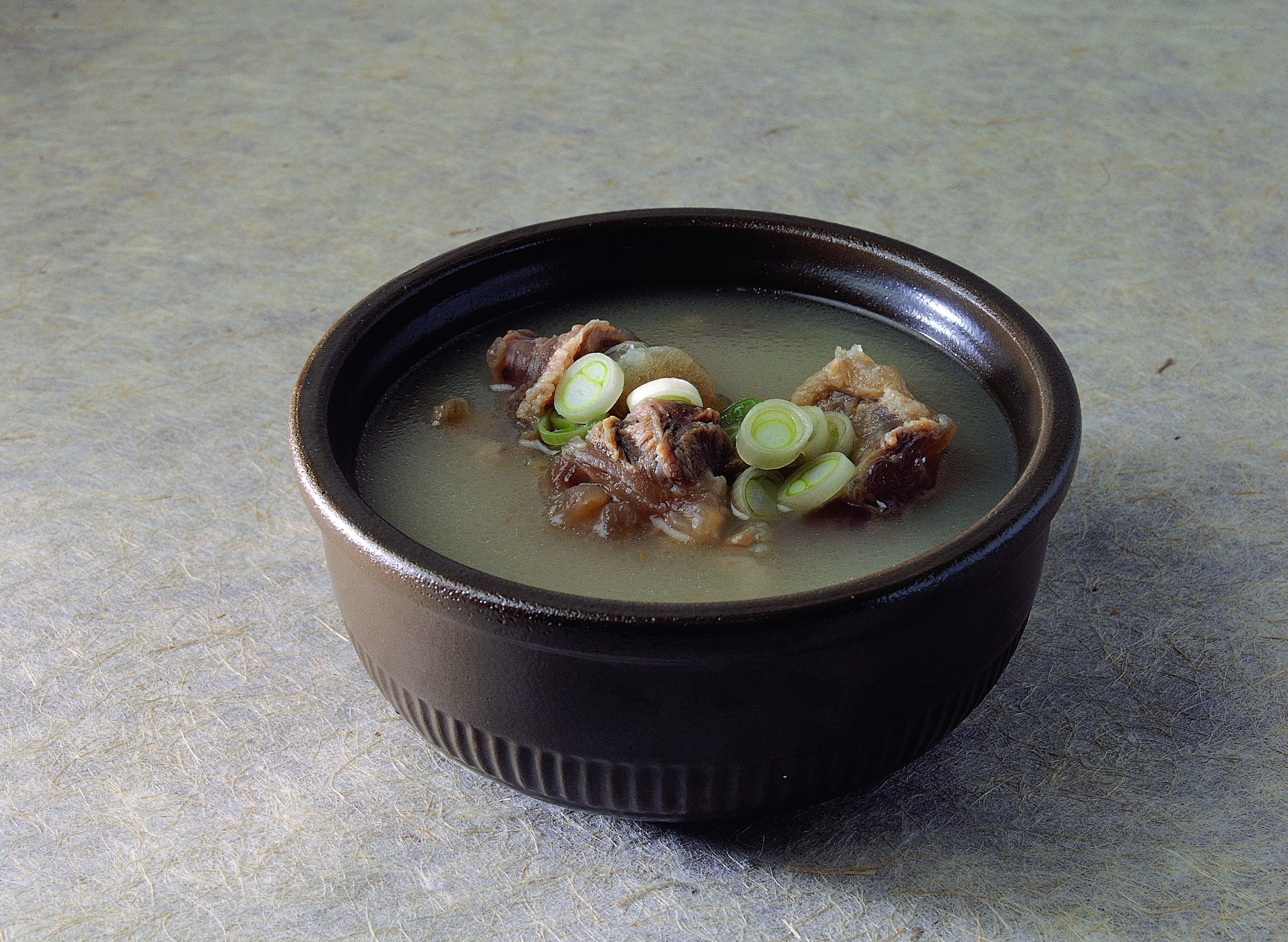 Bowl of meat soup