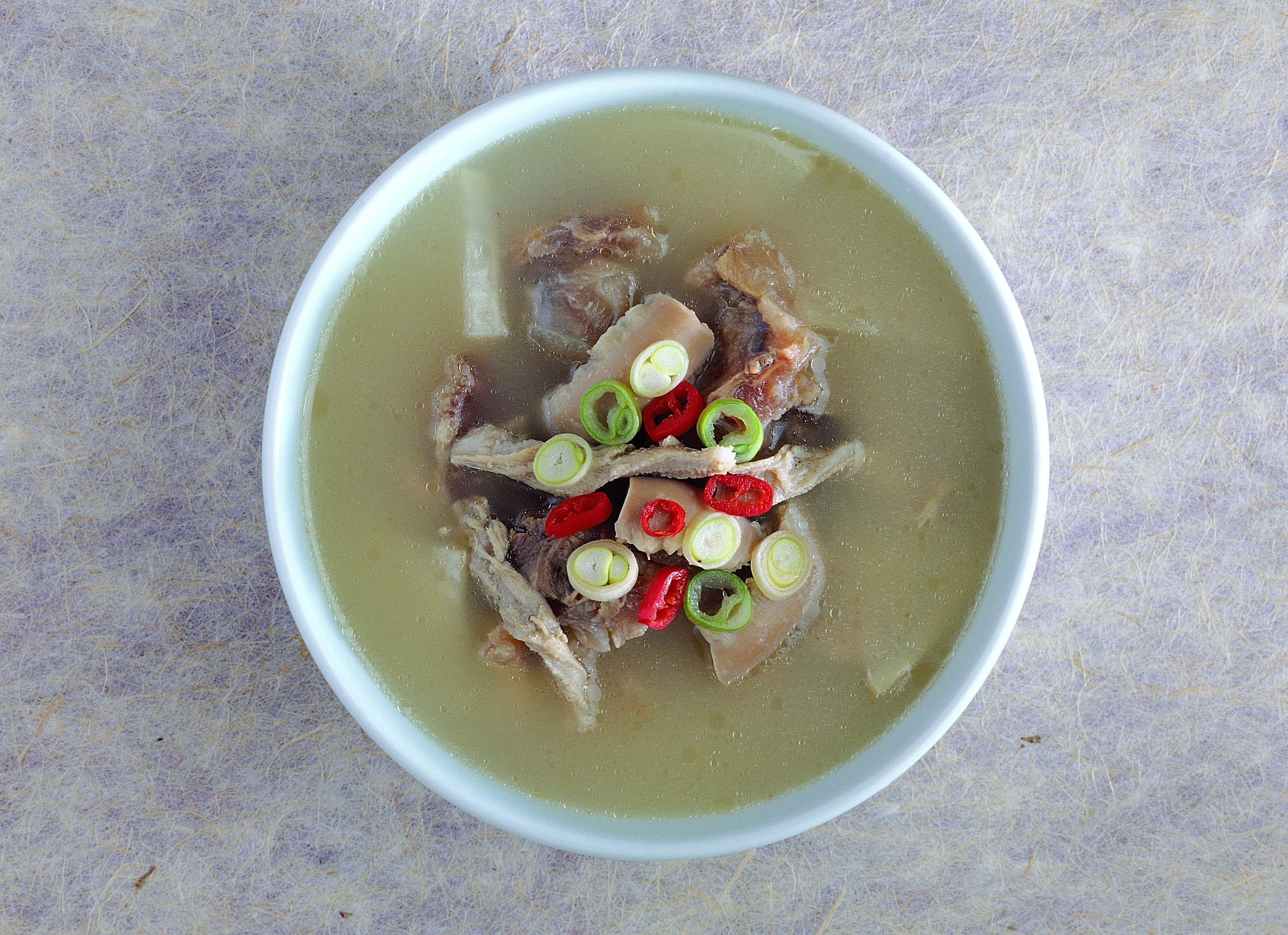Bowl of meat soup