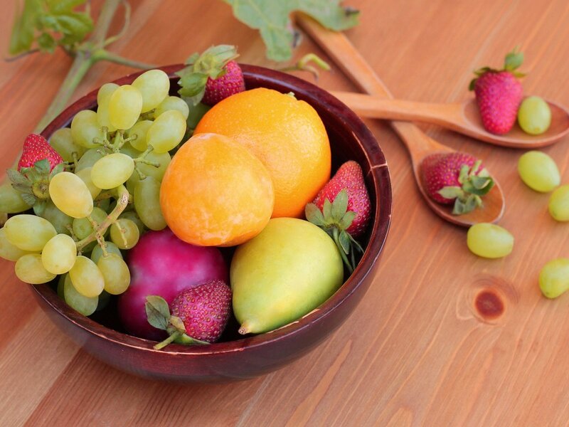 Bowl of Mixed Fruit — Brown