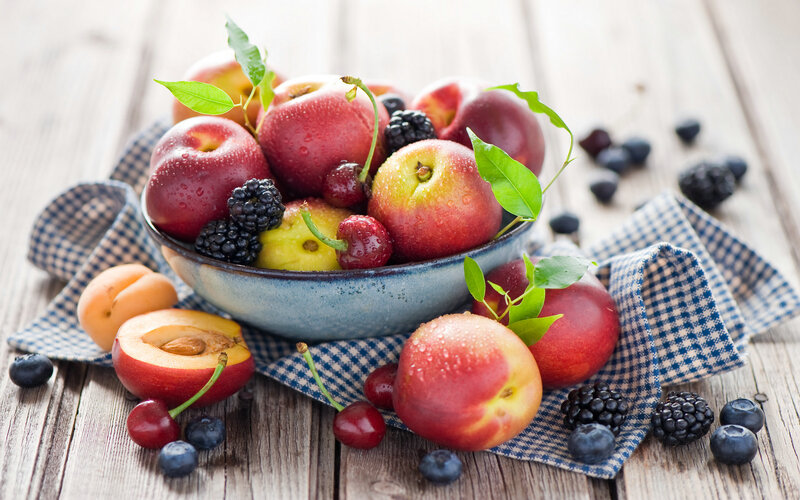 Bowl of Mixed Fruit — Red