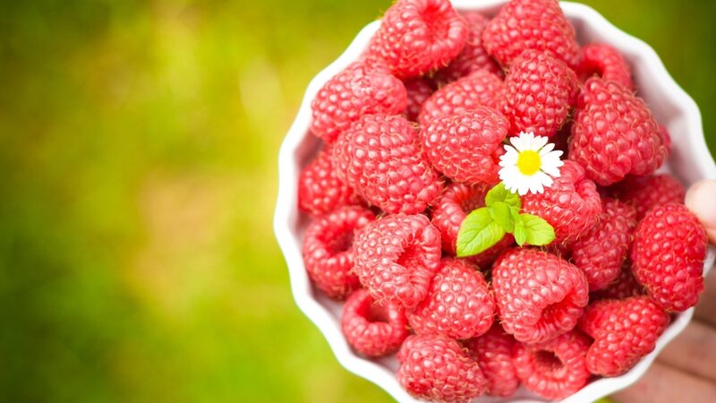 Bowl of Raspberries — Red, Fresh, Summer, Photograph