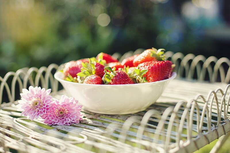 Bowl of Strawberries — Red