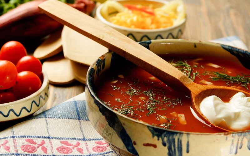 Bowl of Tomato Soup — Red