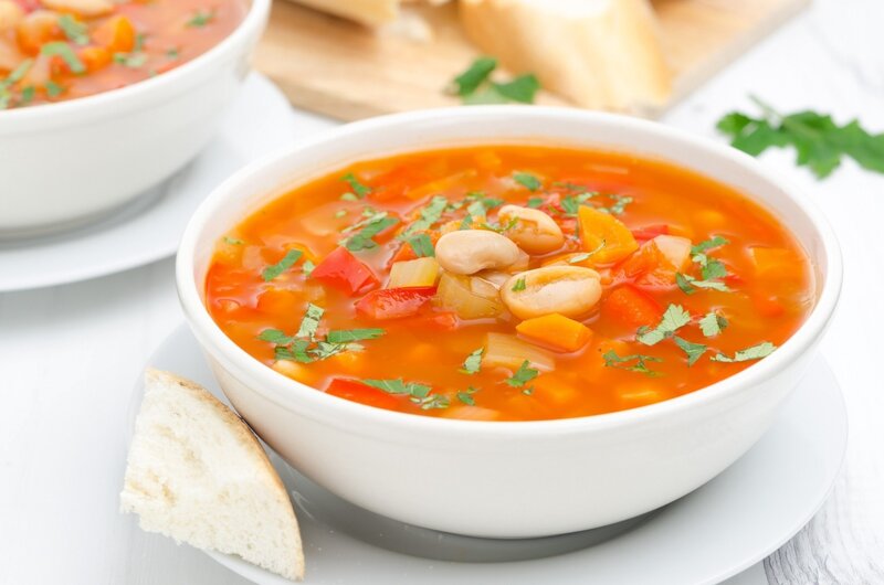 Bowl of Vegetable Soup — Orange