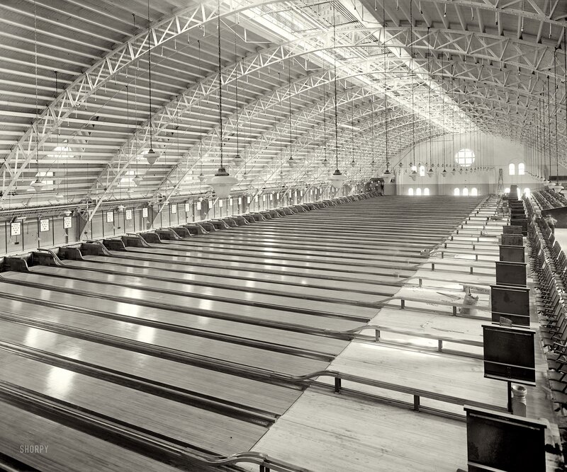 Bowling alley interior
