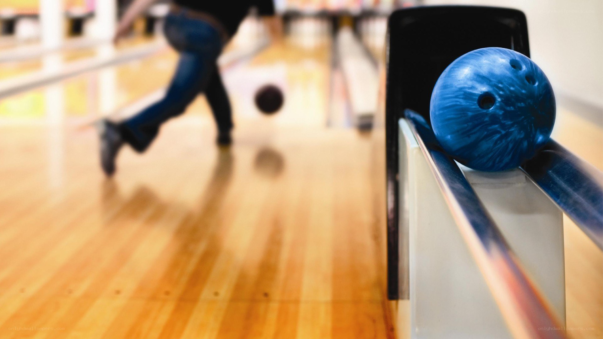 Bowling ball on a lane