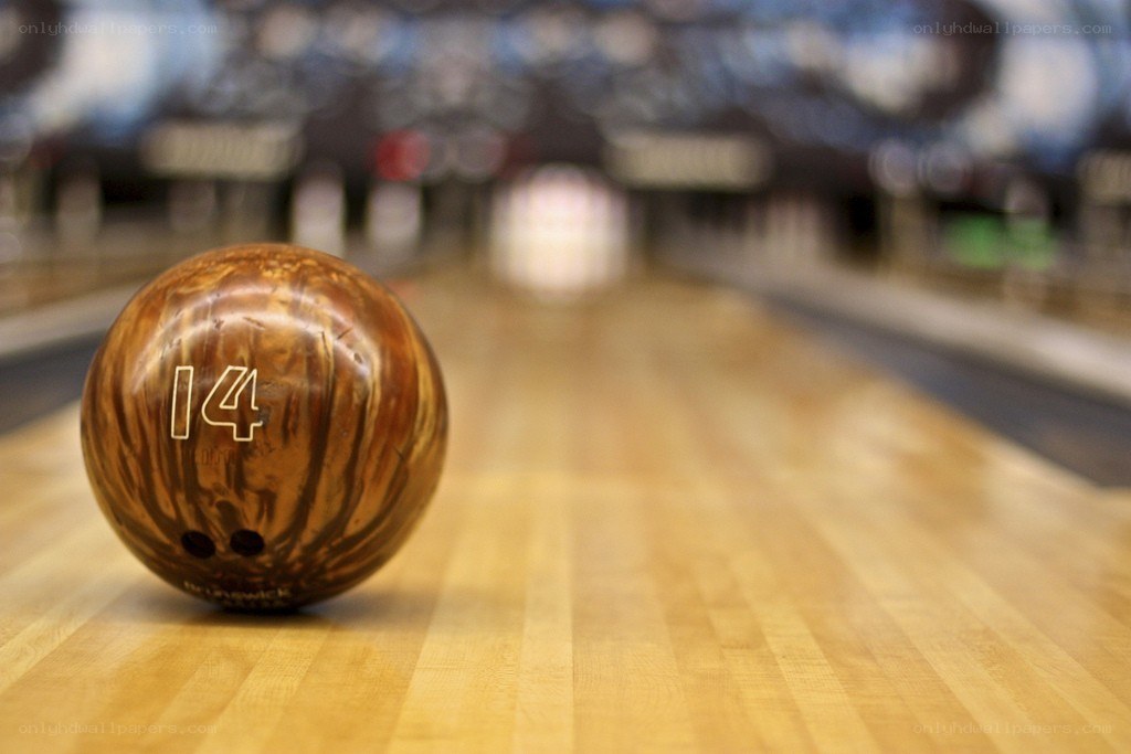 Bowling ball on lane