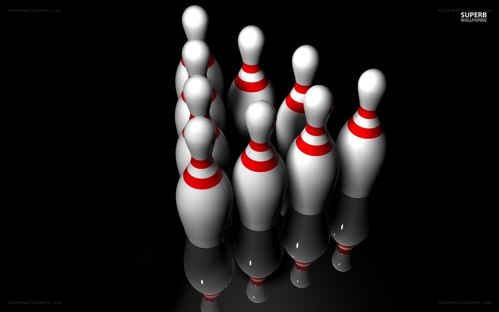 Bowling pins in formation