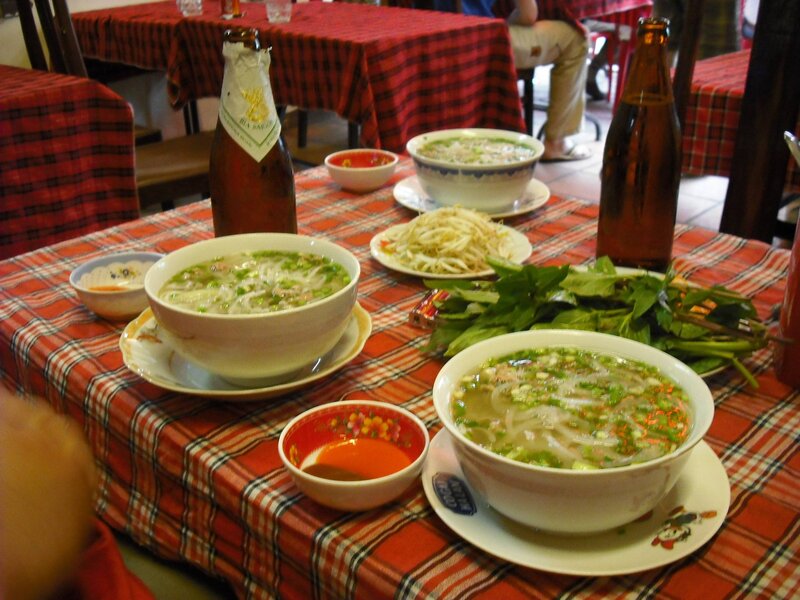 Bowls of Pho on Table