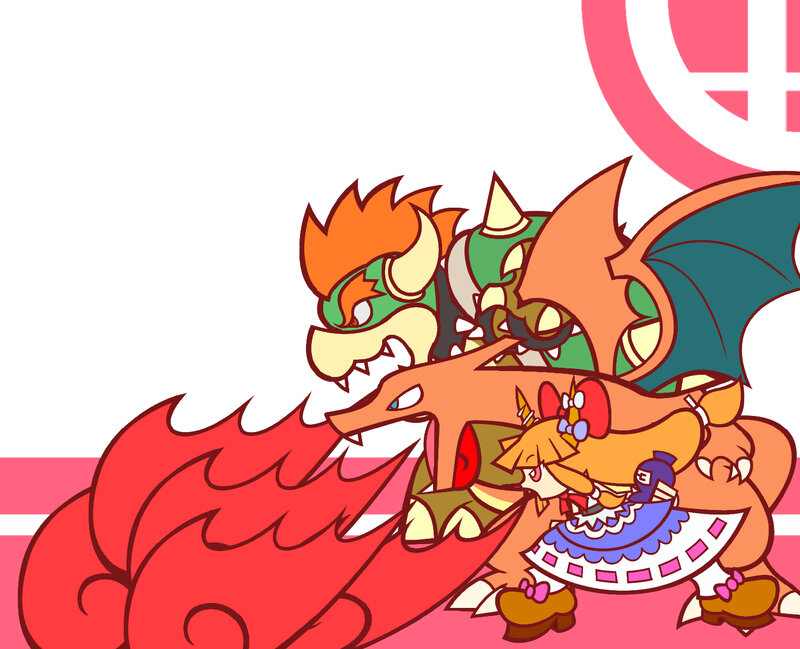 Bowser and Charizard artwork