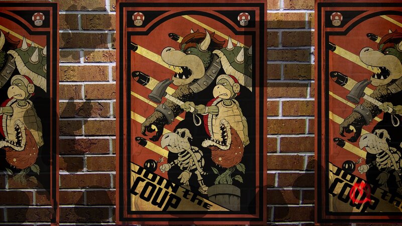 Bowser coup propaganda posters