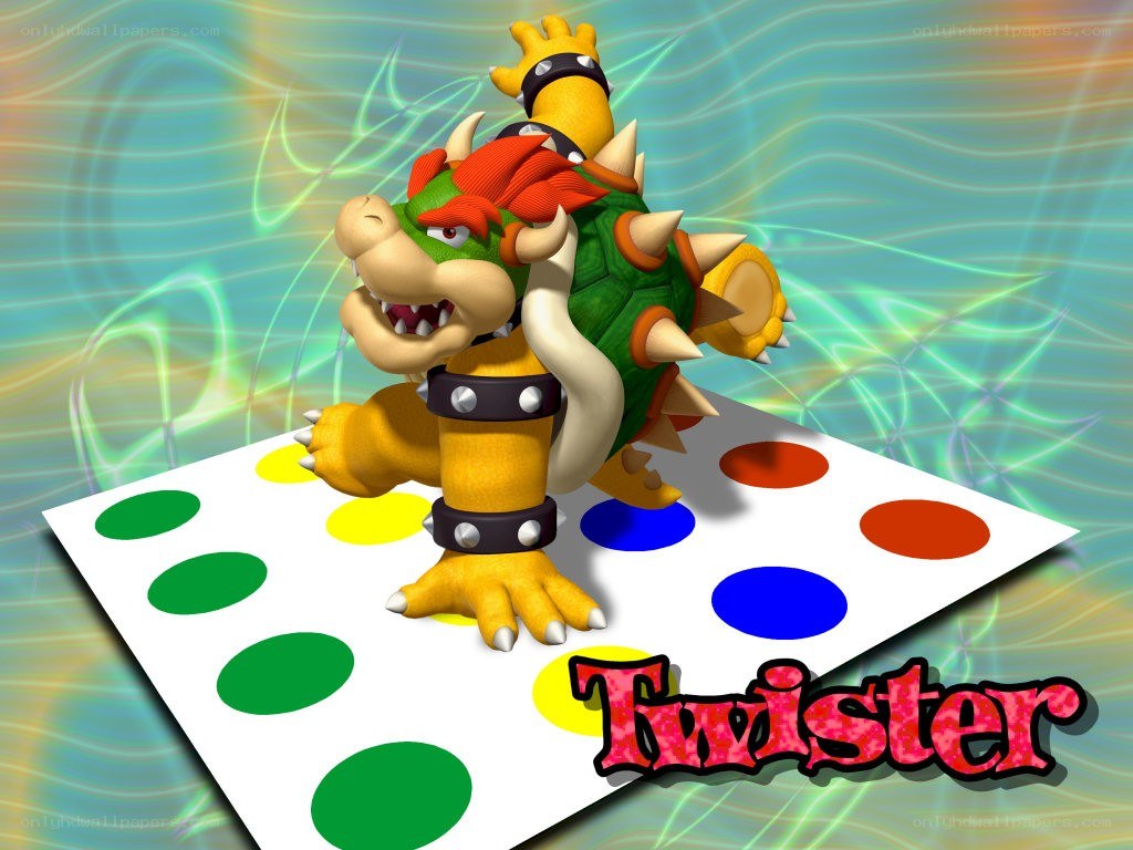 Bowser on Twister game