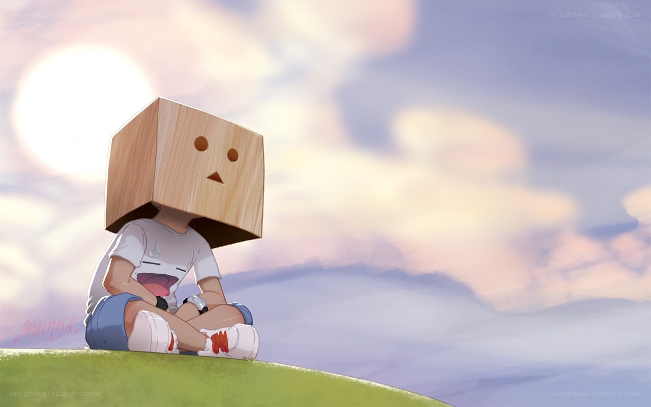 box-headed character on hill