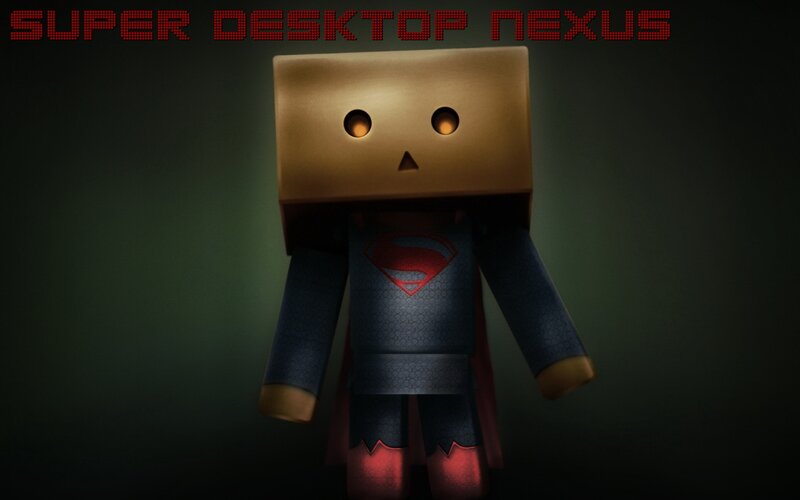 Box-headed Figure in Superhero Suit