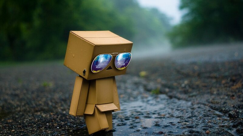 Box robot in the rain