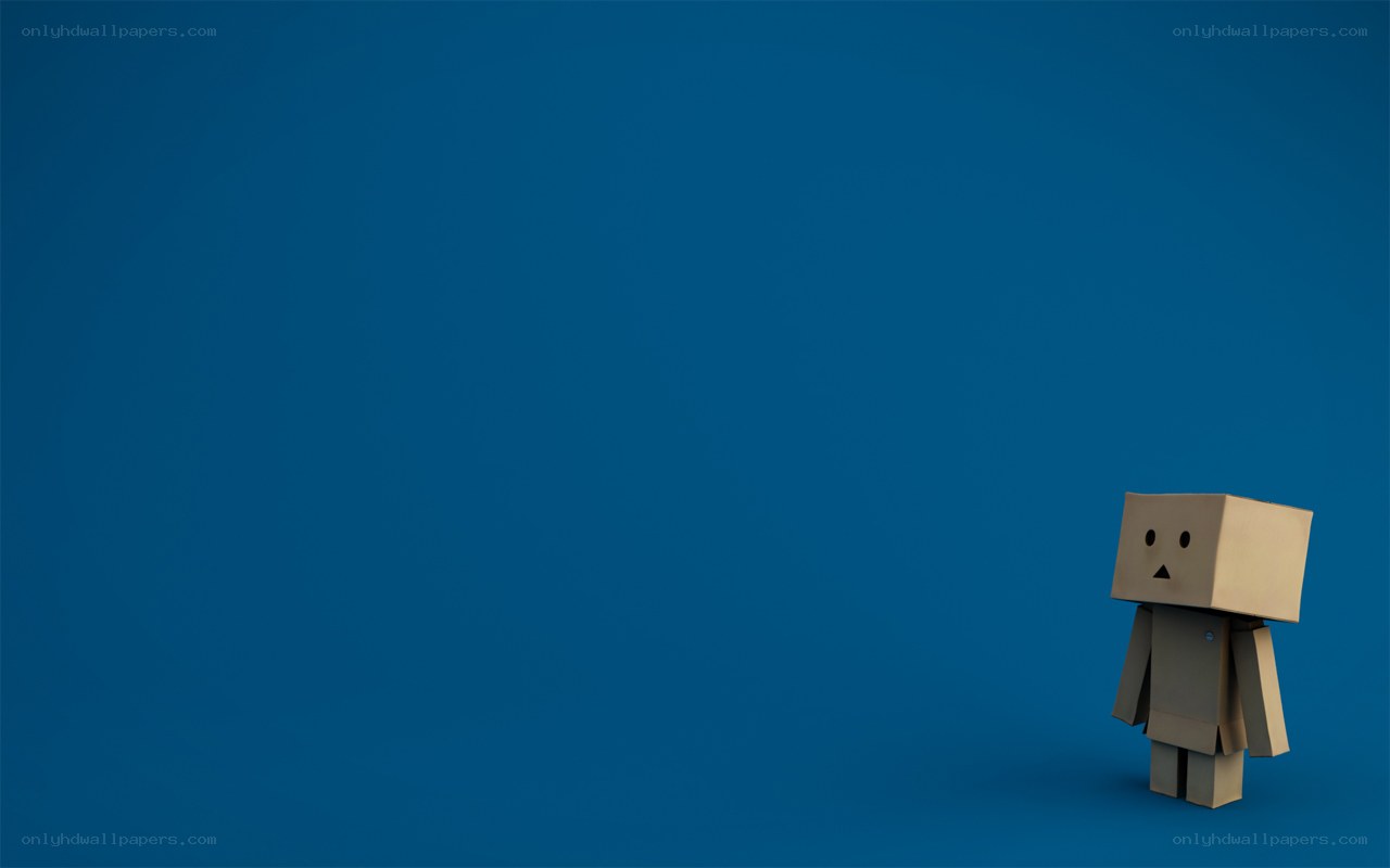 box robot on blue background