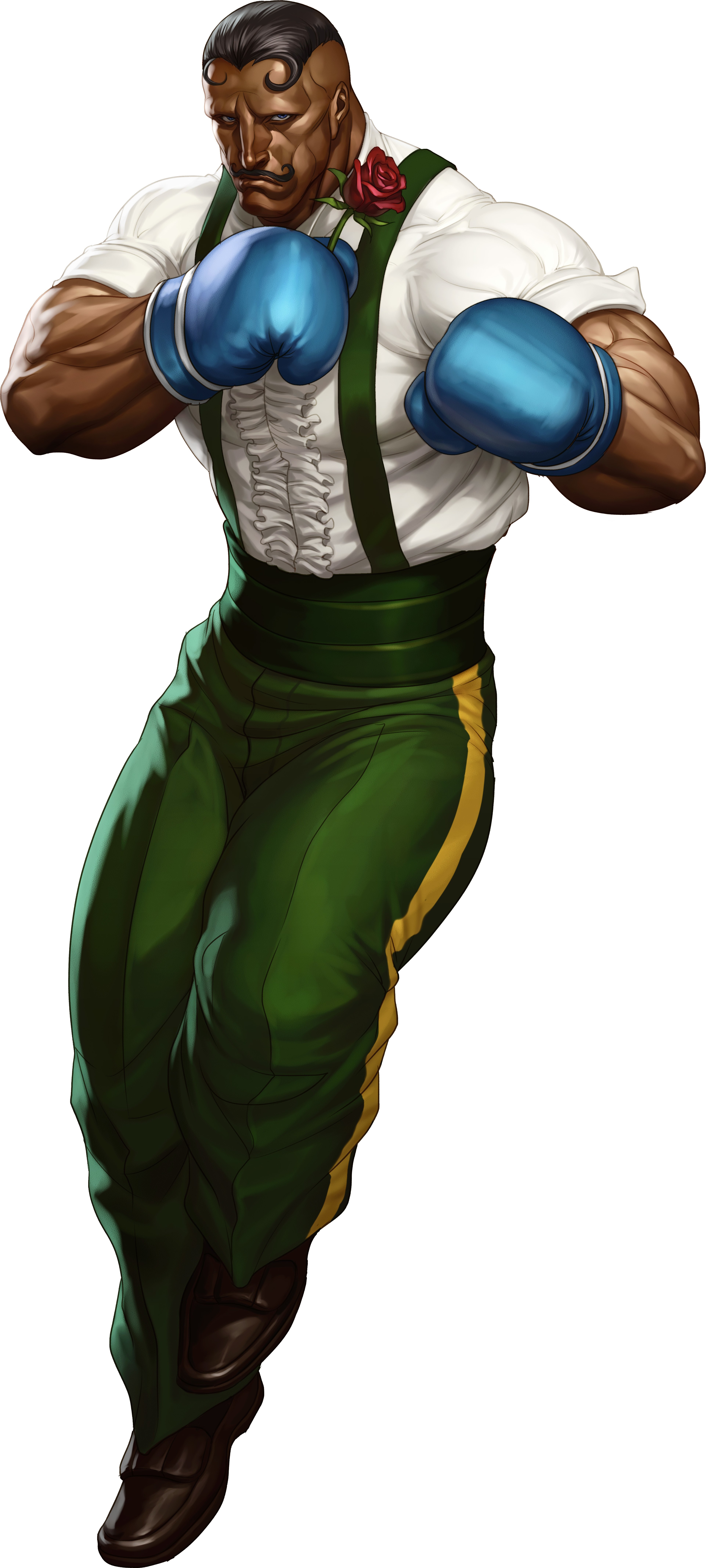 Boxer character in green pants
