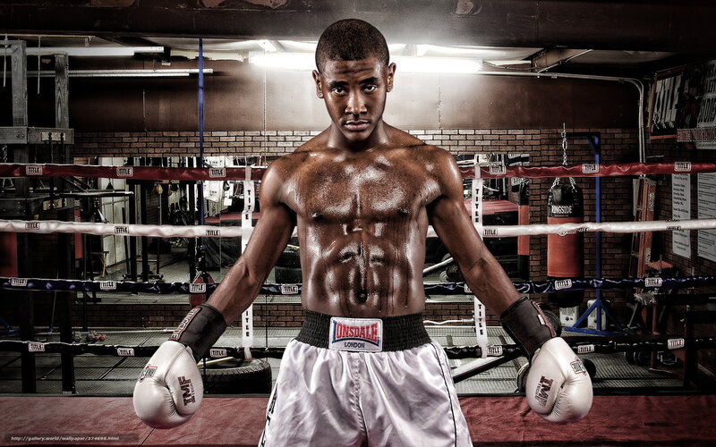 Boxer in Ring — White, Dramatic