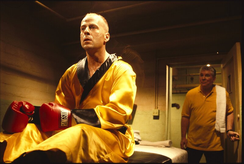 Boxer in yellow robe