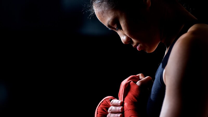 boxer preparing for fight