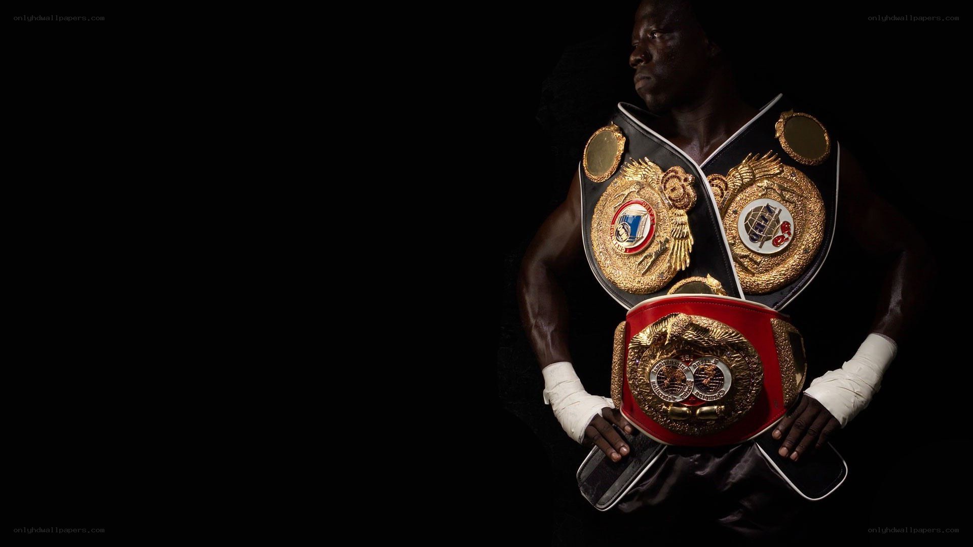 boxer with championship belts