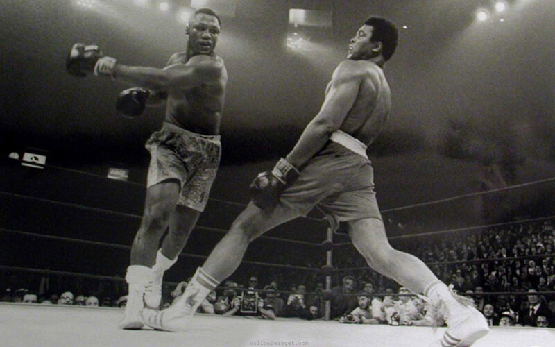 Boxers in Ring — Black, Dramatic, Night