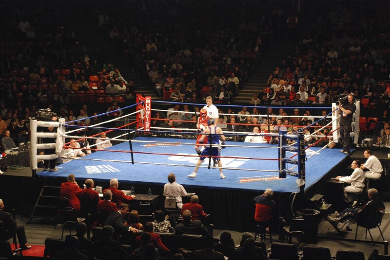 Boxers in Ring — Blue