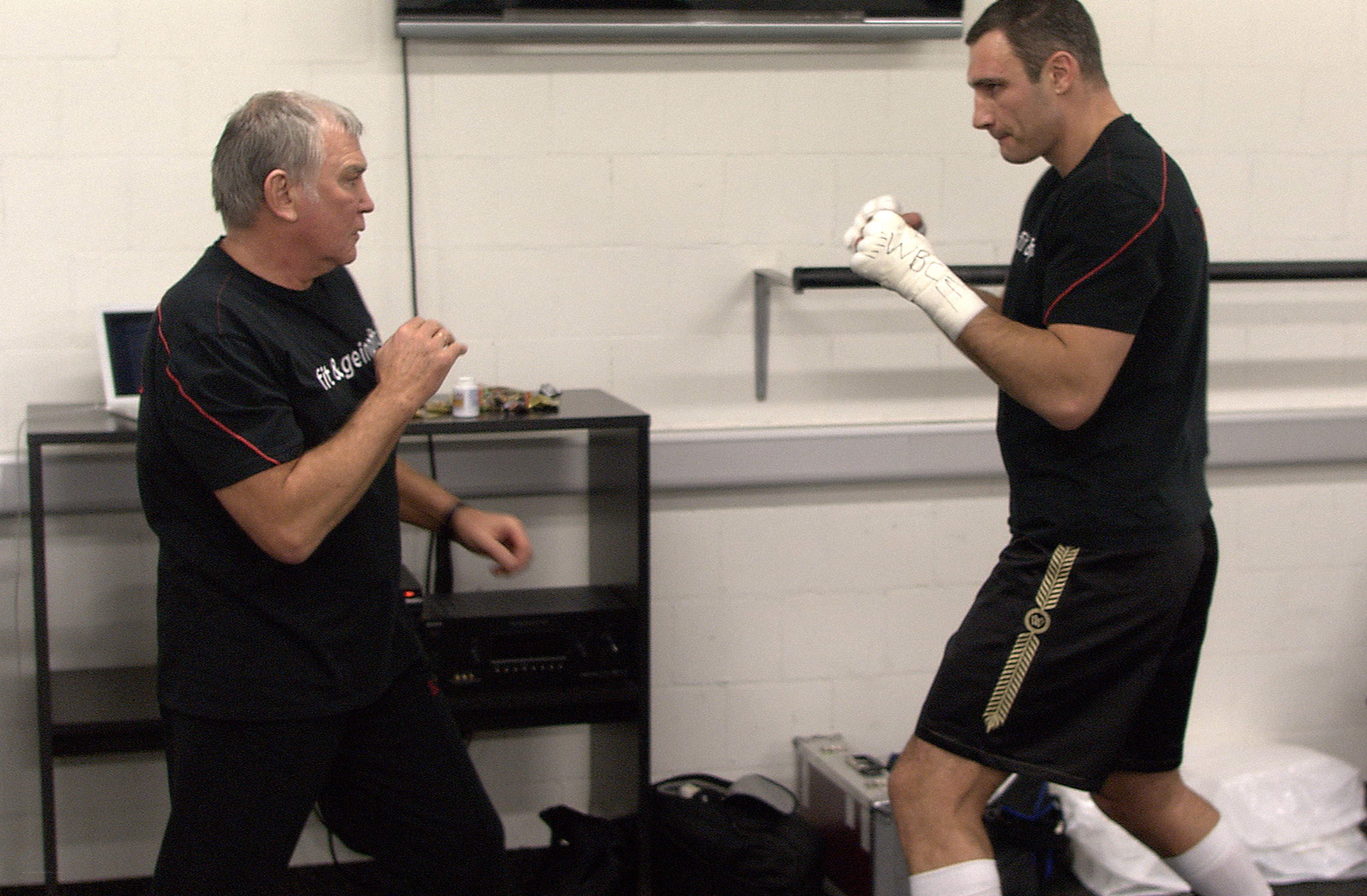 Boxers training in gym