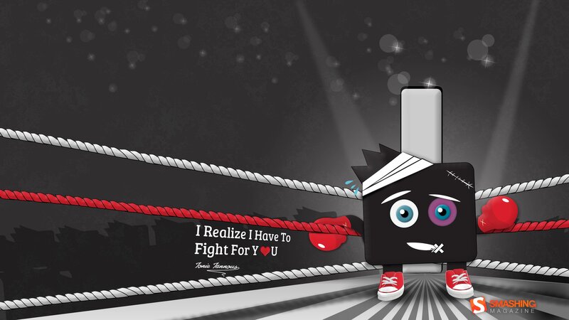 Boxing character in ring