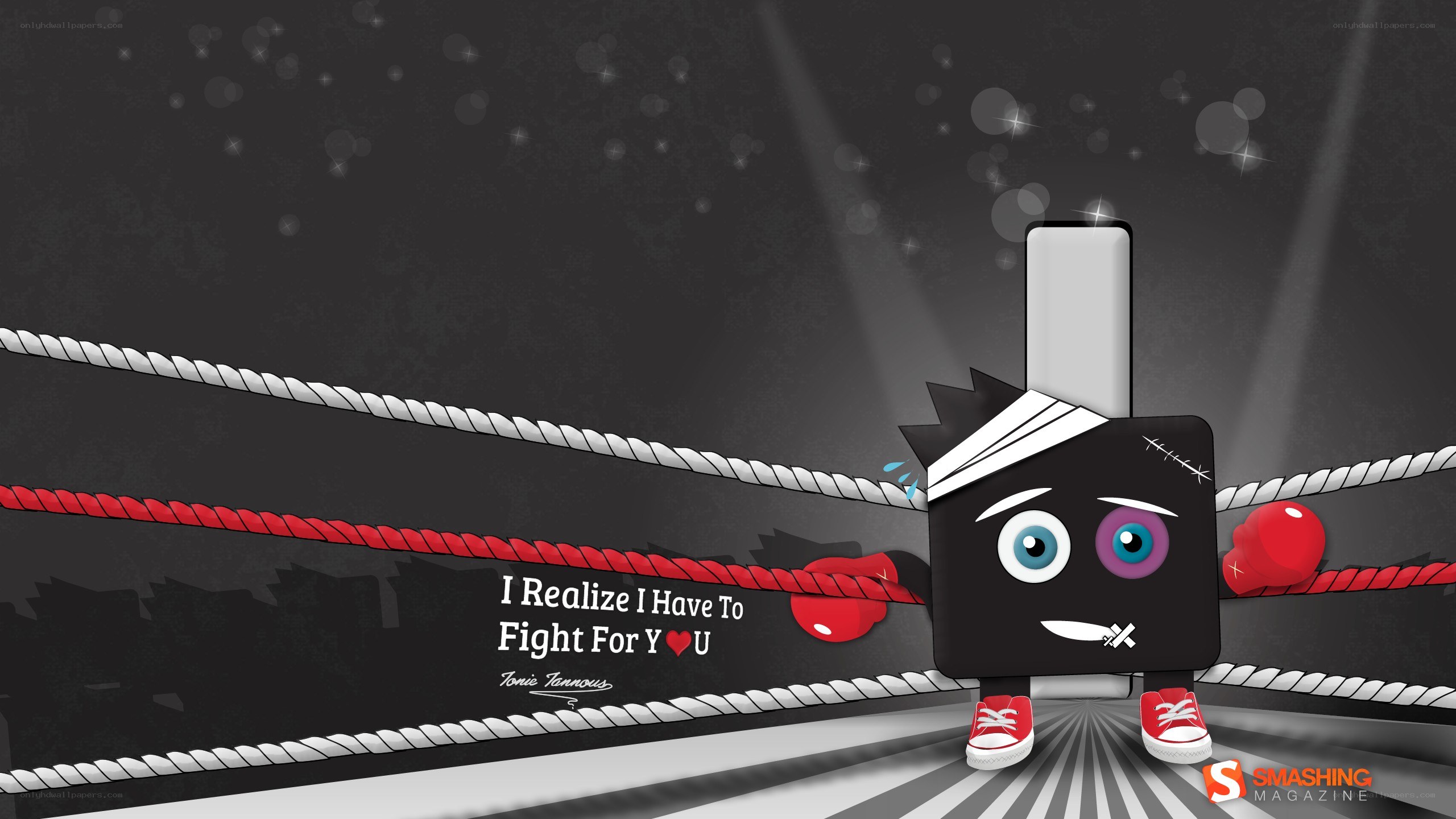 Boxing character in ring