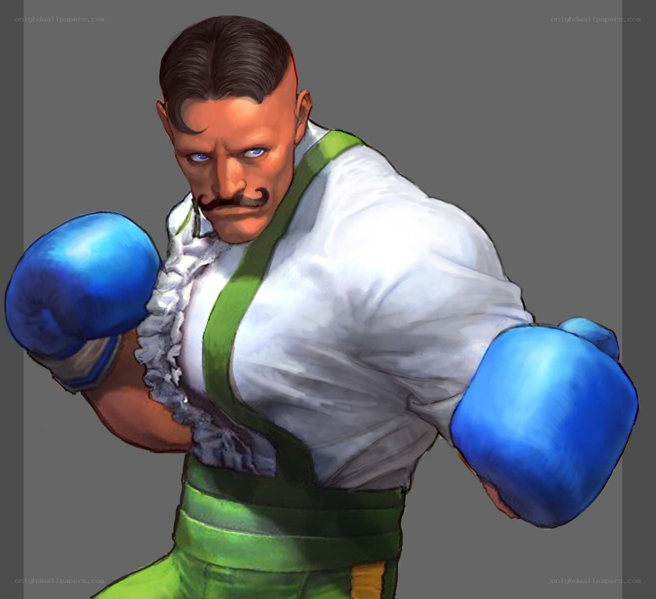 boxing character with mustache