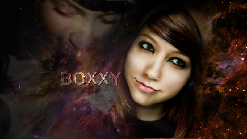 Boxxy portrait with nebula background