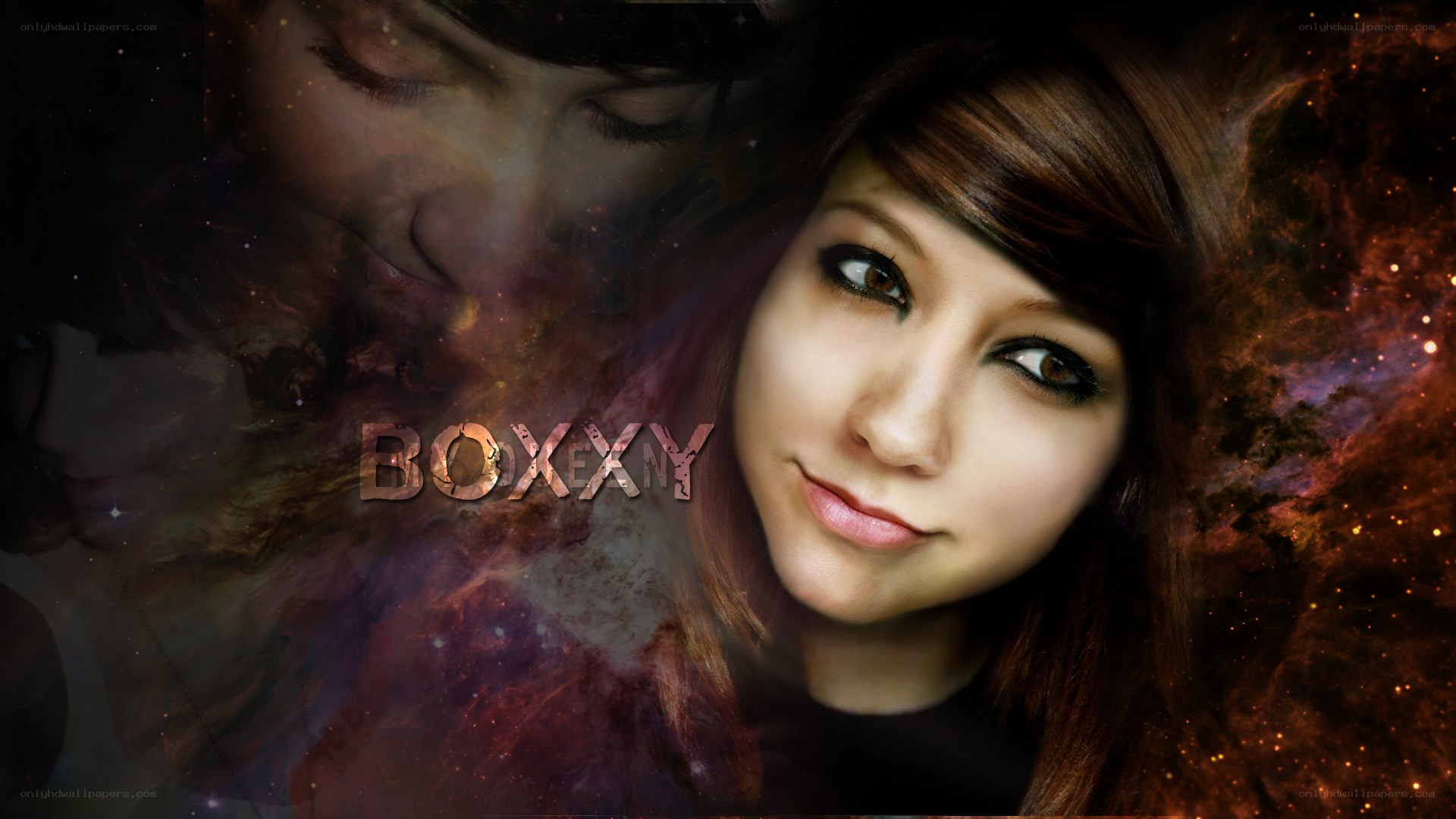 Boxxy portrait with nebula background