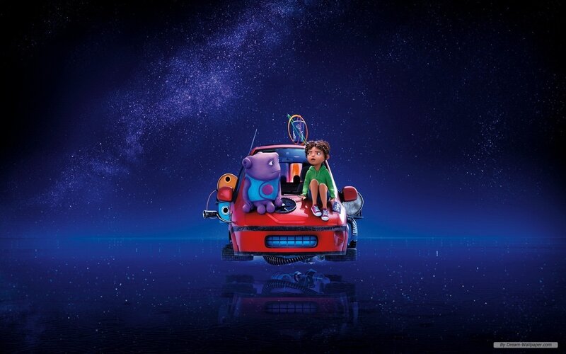 Boy and Alien in Car
