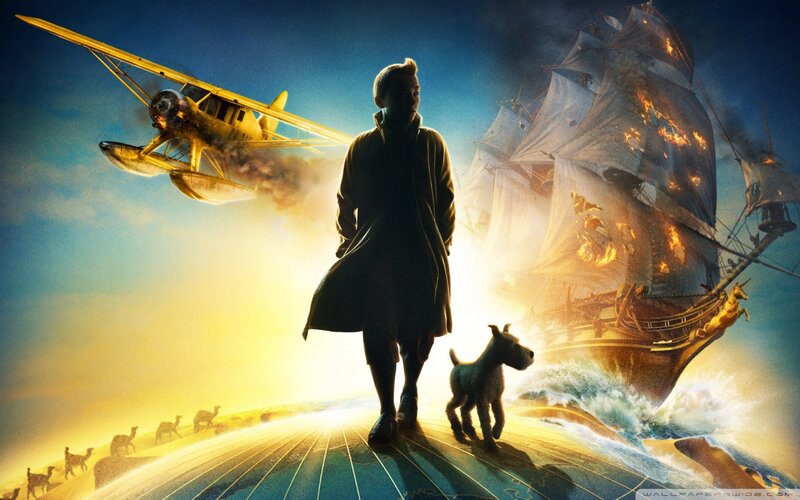 Boy and Dog on Globe — Blue
