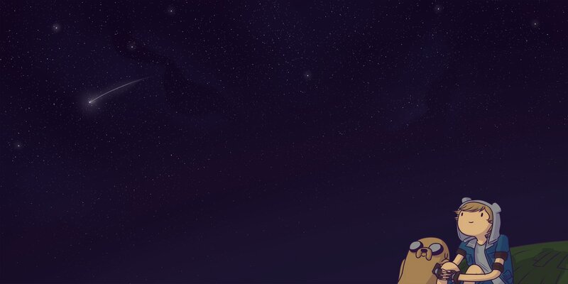 Boy and Dog Watching Stars
