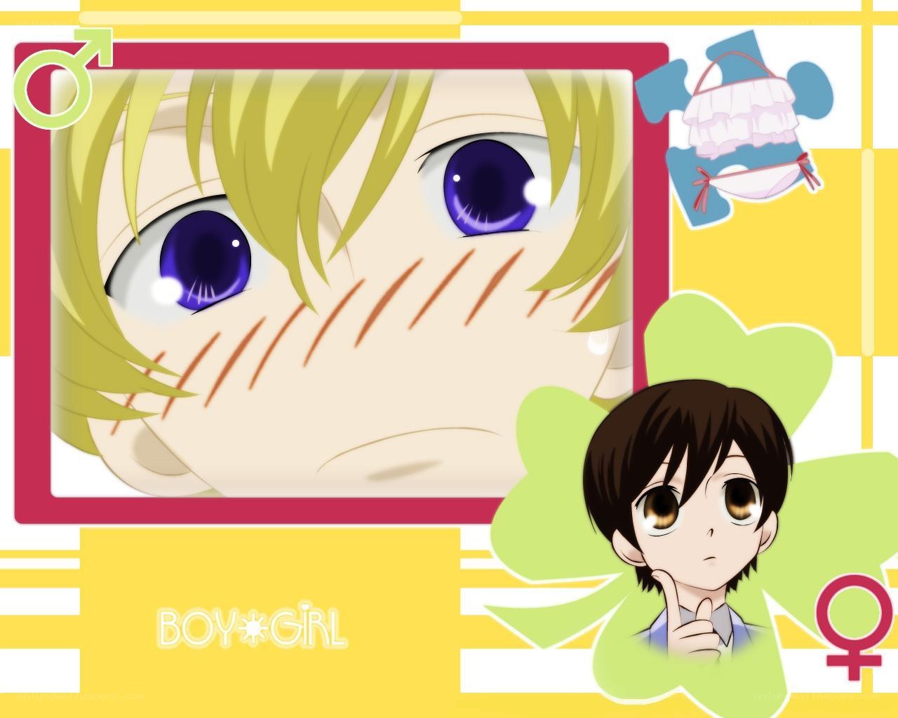 Boy and girl anime characters