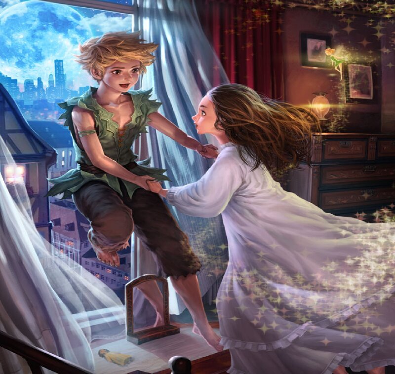 Boy and Girl Flying