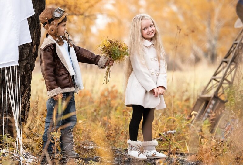 Boy and Girl in Autumn