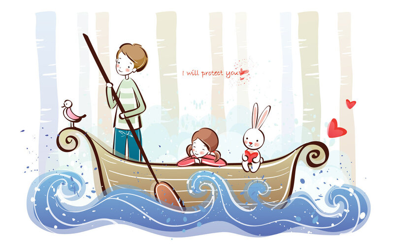 Boy and Girl in Boat
