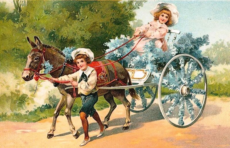 Boy and Girl in Carriage