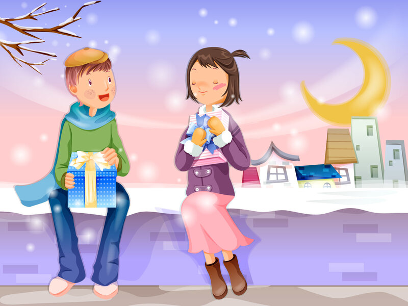 Boy and Girl in Winter
