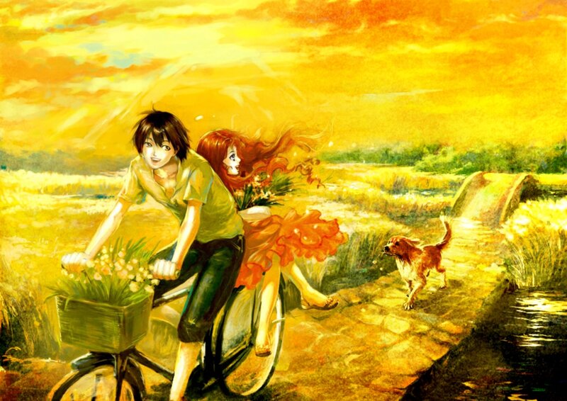 Boy and Girl on Bicycle